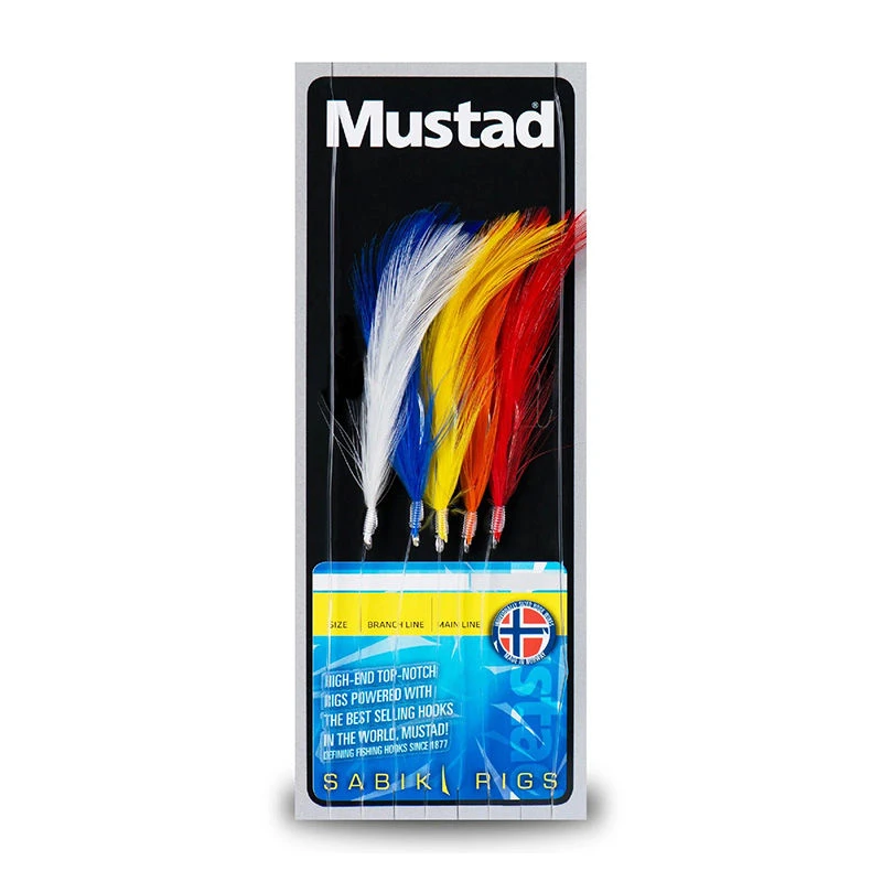 Mustad 5 Hook Coloured Feathers Rig